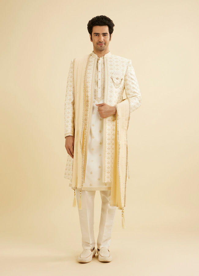 Manyavar Men Charming Beige Dupatta image number 0