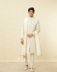 Manyavar Men Cream Gota Patti Bordered Stole