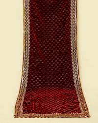 Manyavar Men Dark Maroon Paisley Motif Dupatta
