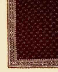 Manyavar Men Dark Maroon Paisley Motif Dupatta