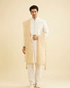 Manyavar Men Beige Chanderi Festive Dupatta image number 2