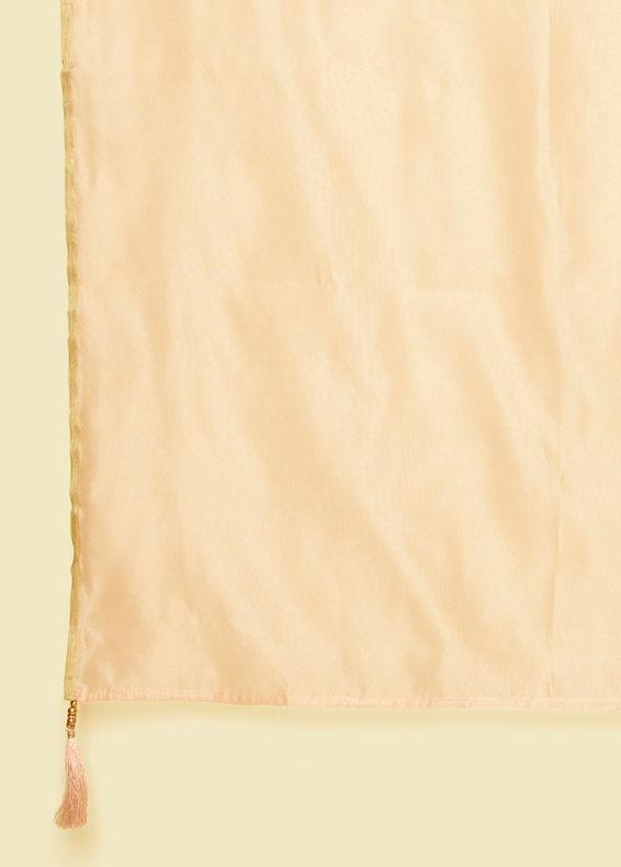 Manyavar Men Peach Chanderi Celebration Dupatta