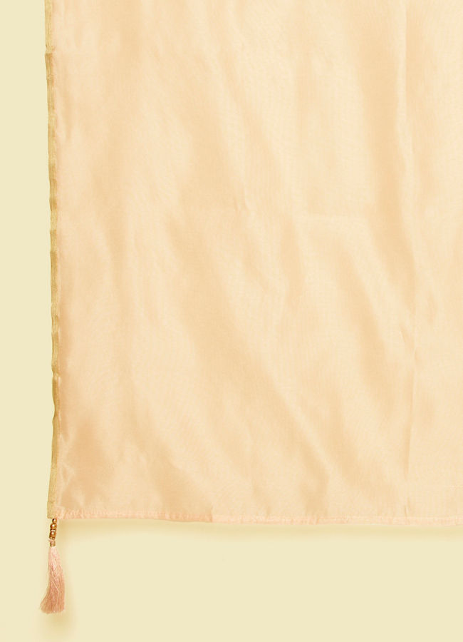 Manyavar Men Peach Chanderi Celebration Dupatta