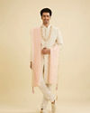 Manyavar Men Peach Chanderi Celebration Dupatta