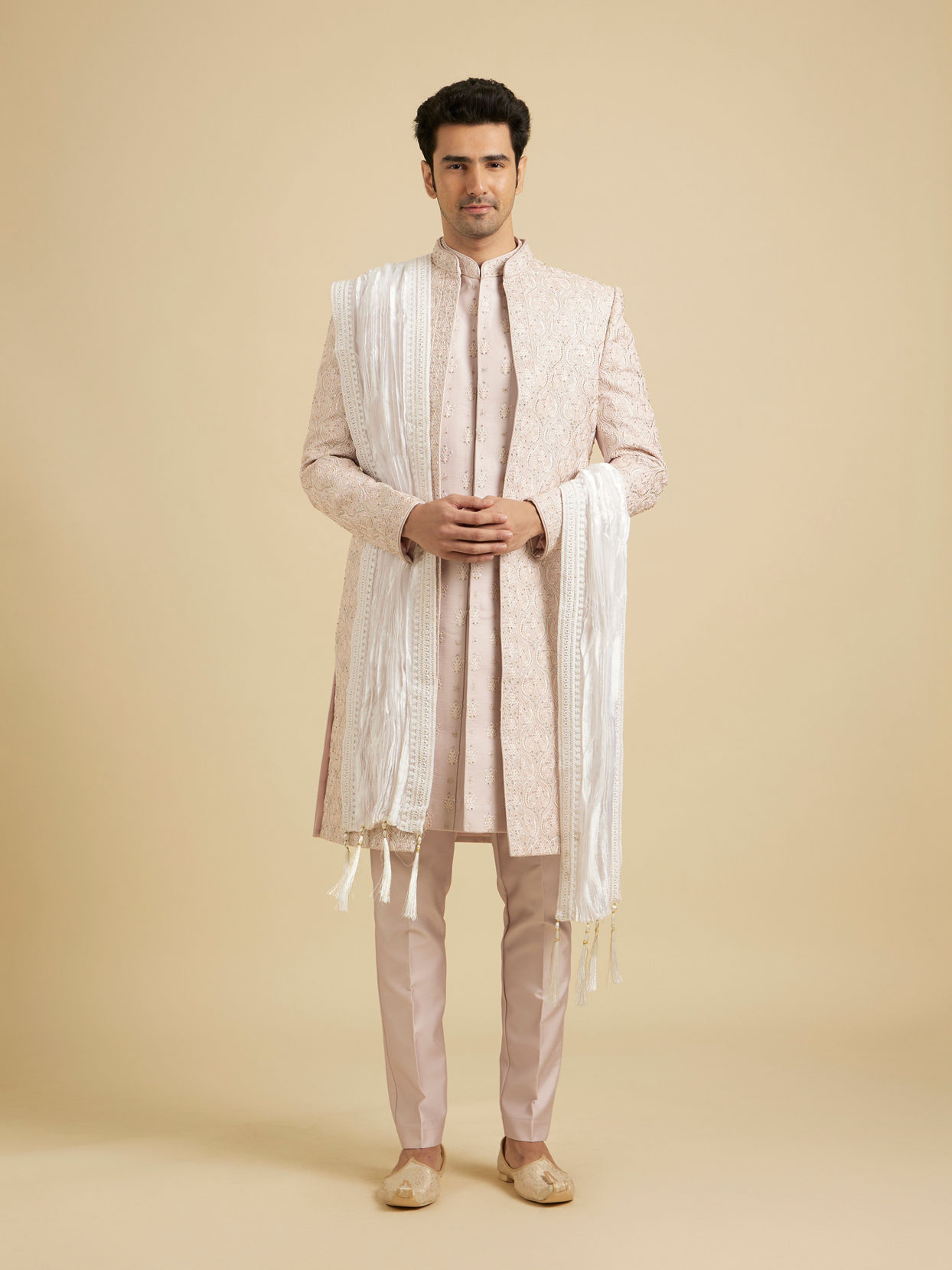 Manyavar Men Ethereal White Dupatta image number 2