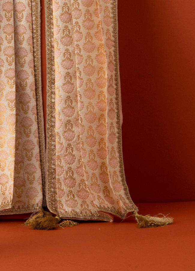 Manyavar Men Elegant Pink Brocade Dupatta