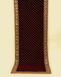 Manyavar Men Maroon Velvet Grandeur Dupatta