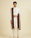 Manyavar Men Maroon Velvet Grandeur Dupatta