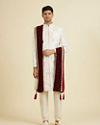 Manyavar Men Rich Maroon Velvet Dupatta
