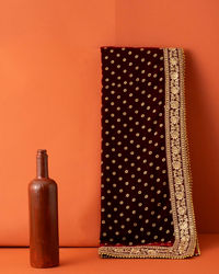 Manyavar Men Maroon Velvet Grandeur Dupatta