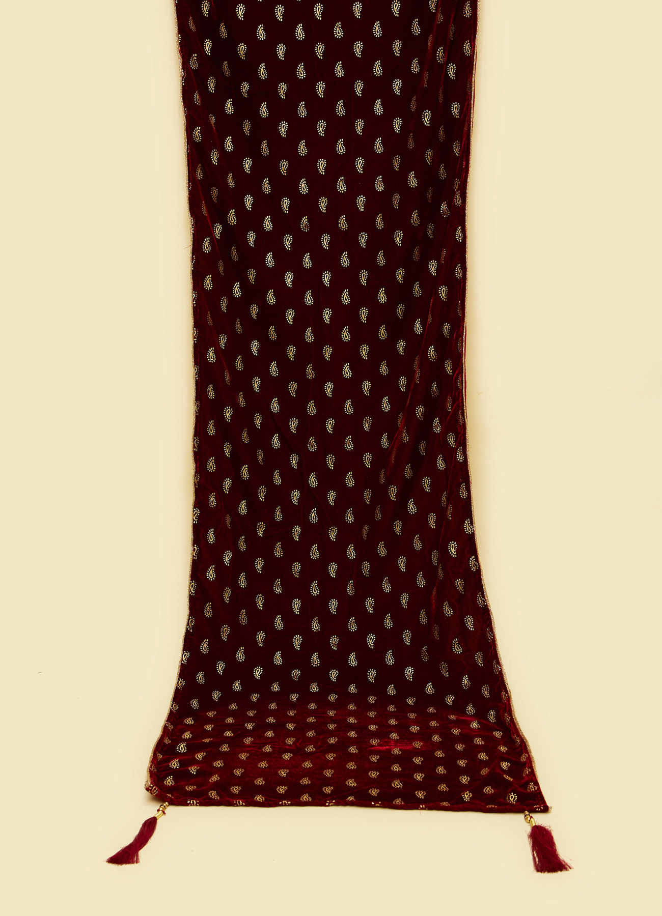 Manyavar Men Maroon Velvet Festive Dupatta