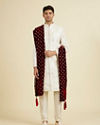 Manyavar Men Maroon Velvet Festive Dupatta