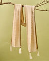 Manyavar Men Beige Art Silk Dupatta with Embroidery