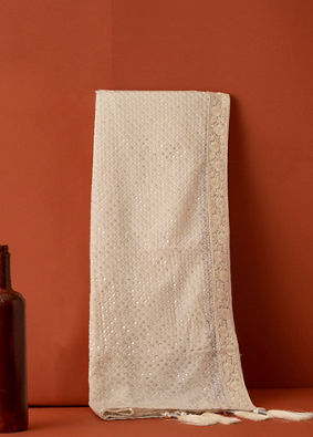 Manyavar Men Cream Georgette Dupatta