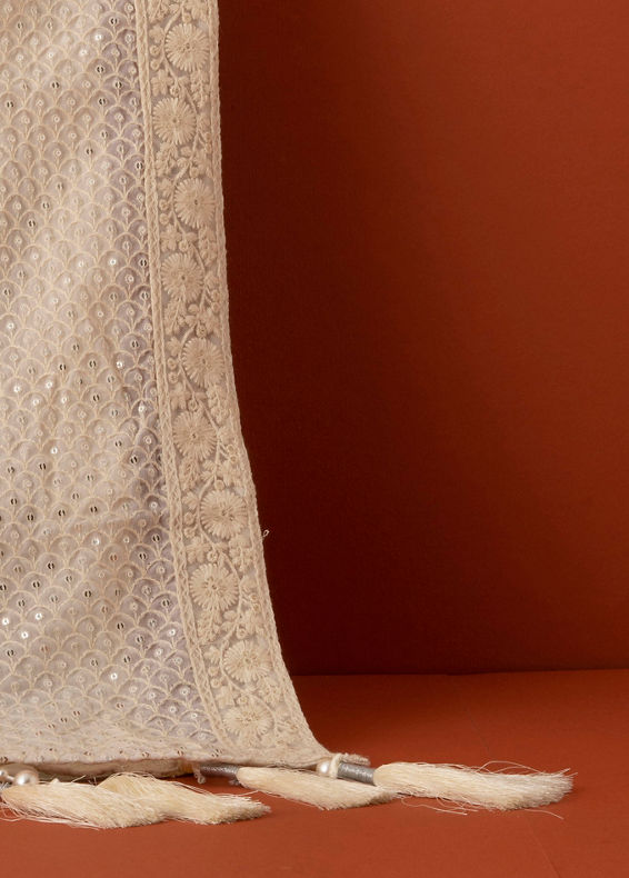 Manyavar Men Cream Georgette Dupatta