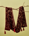Manyavar Men Maroon Velvet Dupatta with Embroidery