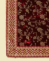 Manyavar Men Classic Maroon Bel Buti Patterned Dupatta