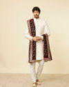 Manyavar Men Classic Maroon Bel Buti Patterned Dupatta