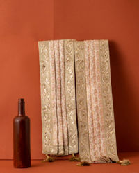 Manyavar Men Pink Pleated Traditional Stole