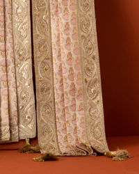 Manyavar Men Pink Pleated Traditional Stole