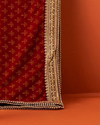 Manyavar Men Dark Maroon Bel Buti Patterned Dupatta
