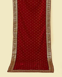 Manyavar Men Dark Maroon Bel Buti Patterned Dupatta