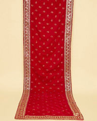 Manyavar Men Ruby Pink Paisley Patterned Stole