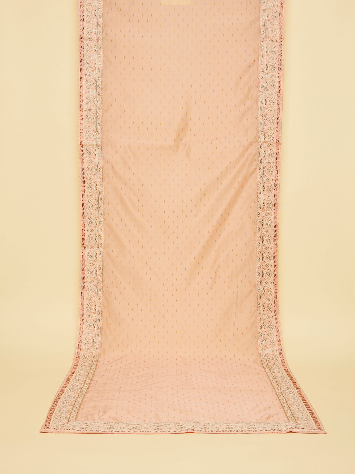 Soft Peach Sequin and Stone Work Dupatta image number 0