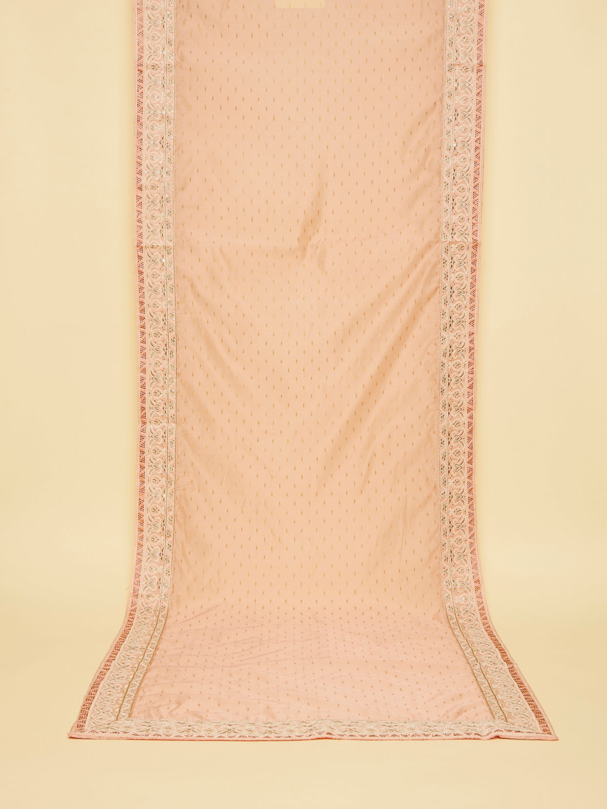 Manyavar Men Soft Peach Sequin and Stone Work Dupatta