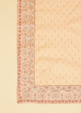 Manyavar Men Soft Peach Sequin and Stone Work Dupatta image number 1