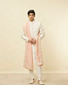 Manyavar Men Soft Peach Sequin and Stone Work Dupatta