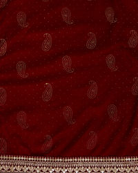 Manyavar Men Maroon Paisley Motif Dupatta