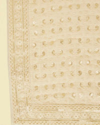 Manyavar Men Warm Cream Bel Buti Patterned Stole