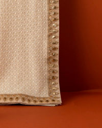 Manyavar Men Ivory White Jaal Patterned Dupatta