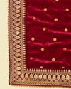 Maroon Filigree Embellished Dupatta image number 1