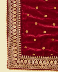 Manyavar Men Maroon Filigree Embellished Dupatta