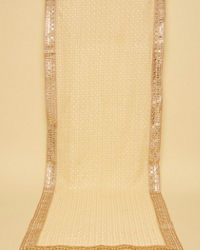 Manyavar Men Biscuit Beige Self Embroidered Stole