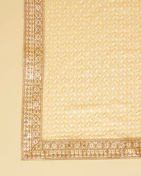 Manyavar Men Biscuit Beige Self Embroidered Stole