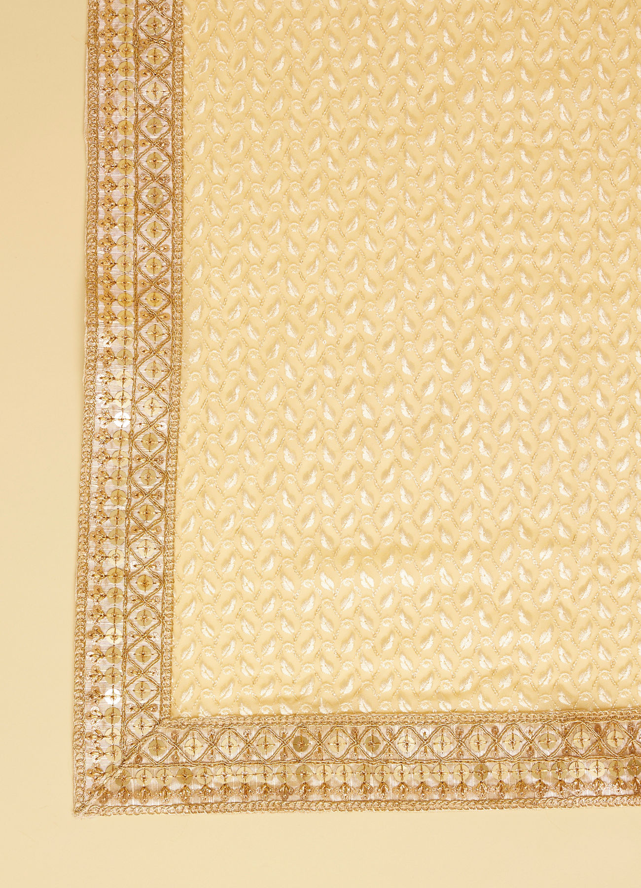 Manyavar Men Biscuit Beige Self Embroidered Stole