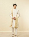 Manyavar Men Biscuit Beige Self Embroidered Stole