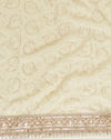 Manyavar Men Pristine White Chikankari Sequined Stole