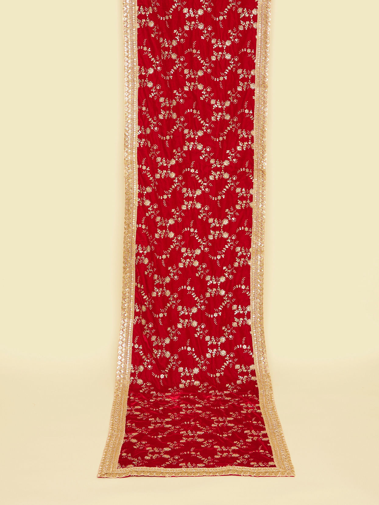 Manyavar Men Classic Maroon Bel Buti Patterned Dupatta