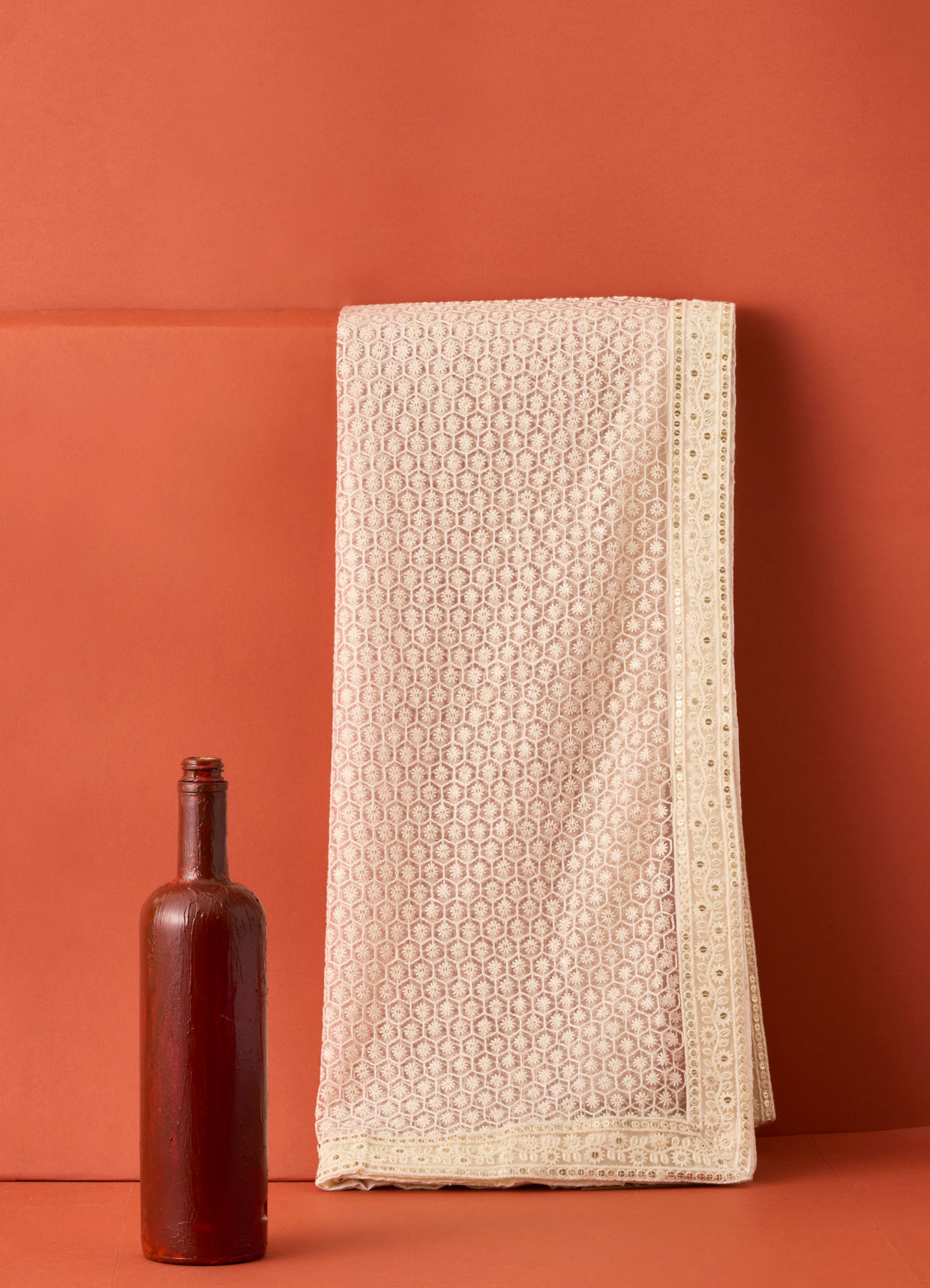 Manyavar Men Pink Net Dupatta