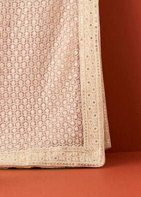 Manyavar Men Pink Net Dupatta