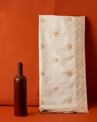 Manyavar Men Warm White Regal Satin Dupatta