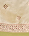 Manyavar Men Champagne Satin Dupatta with Embroidery