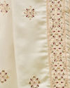 Manyavar Men White Satin Dupatta with Embroidery
