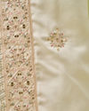 Manyavar Men Warm White Satin Dupatta with Embroidery