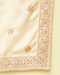 Manyavar Men Beige Satin Celebration Dupatta