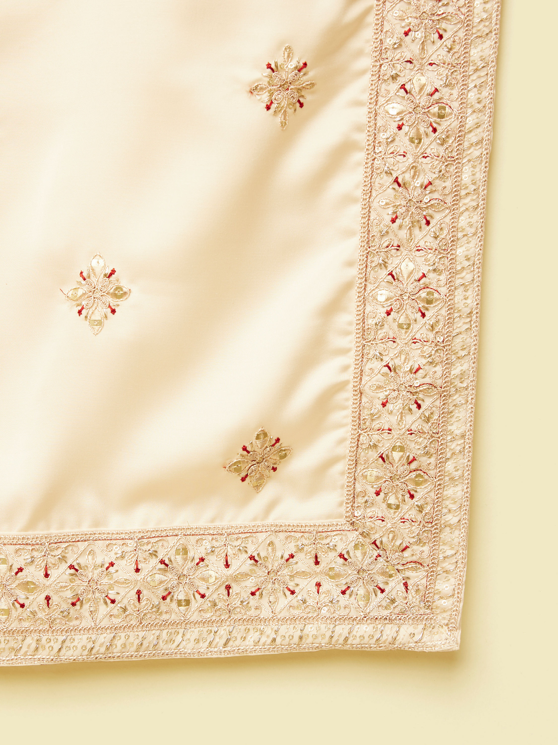 Manyavar Men Beige Satin Celebration Dupatta